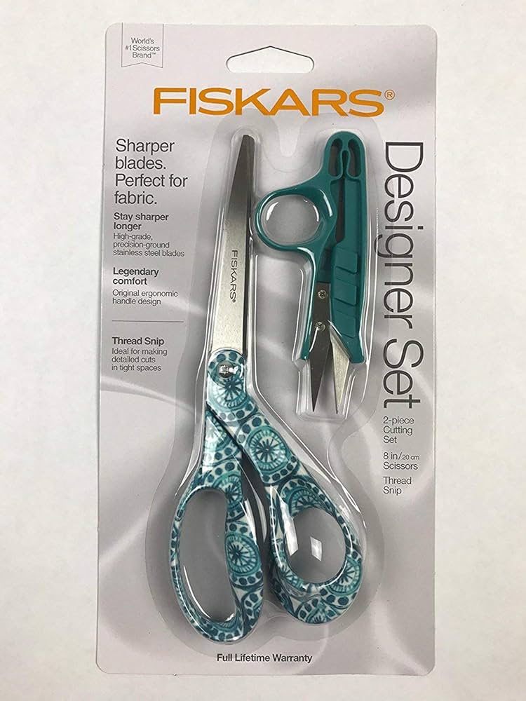 Fiskars 8 Inch Scissor and Thread Snip Designer Set (Floral